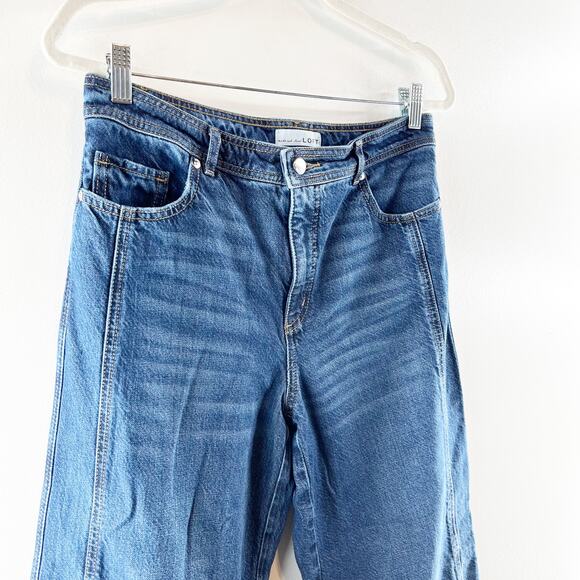 LOFT High Waisted Dark Wash Ankle Denim The Barrel Jeans Blue 6 / 28 - Picture 9 of 11